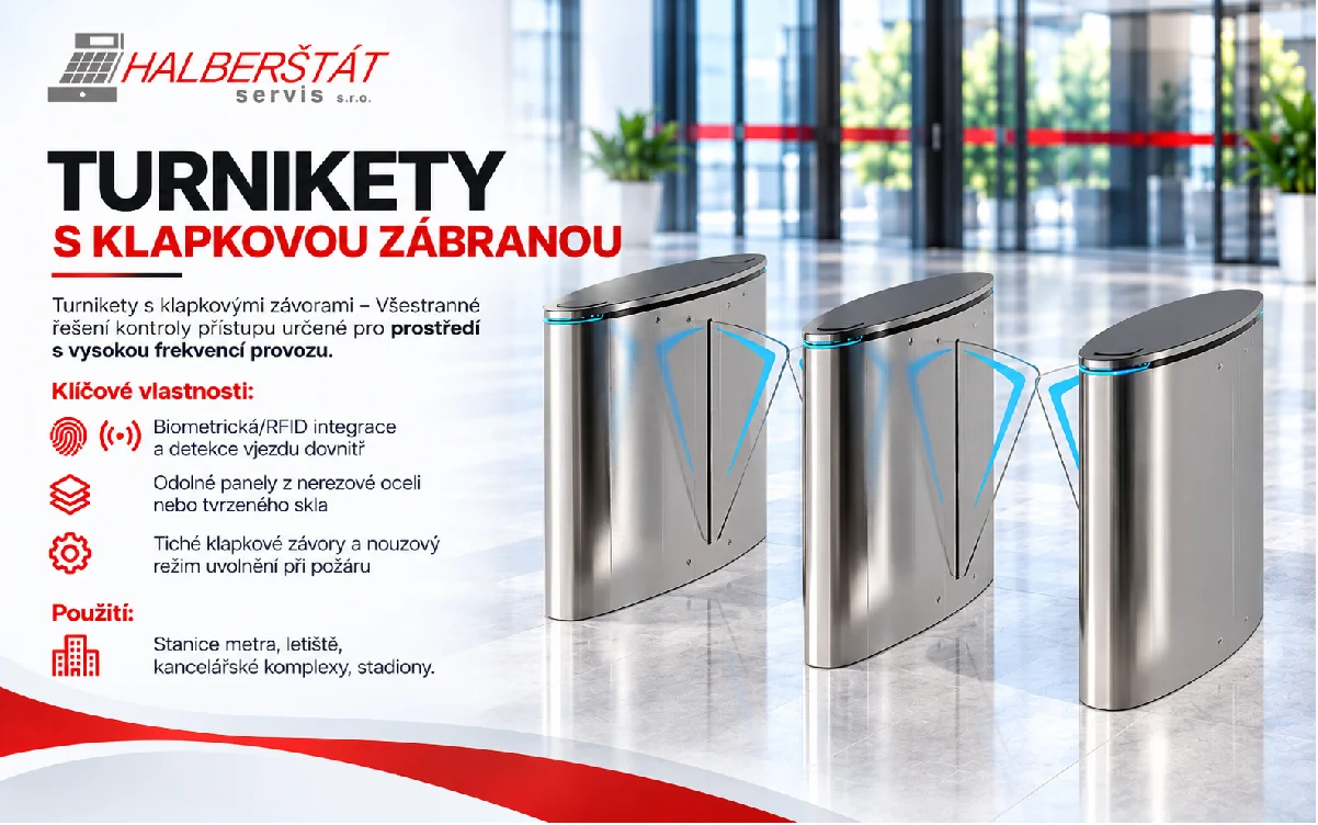 Turnikety s klapkovou zábranou